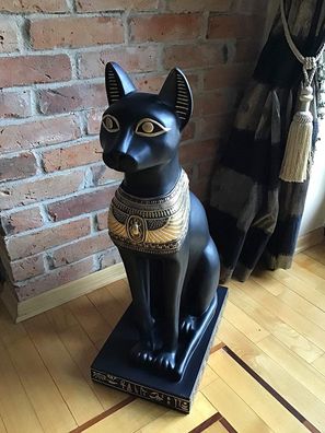 Katze Bastet Ägypten Figur Statue Cat Deko Büste Hand bemalt Mythologie