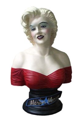 Marilyn Monroe Büste liebevoll Hand bemalt Statue Figur Deko Karo Design