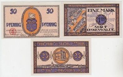 kompl. Serie mit 3 Banknoten Notgeld Stadt Luckenwalde 1921