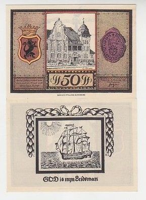 kompl. Serie mit 2 Banknoten Notgeld Stadt Papenburg 1921