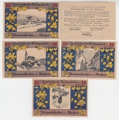 5 Banknoten Notgeld Marktgemeinde Wachau Österreich 1920
