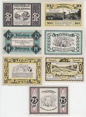 7 Banknoten Notgeld Stadt Stolzenau an der Weser 1921