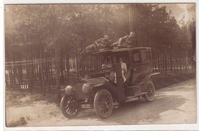 61113 Foto Ak altes Automobil 1909