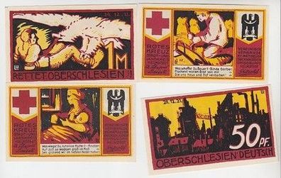 kompl. Serie mit 4 Banknoten Notgeld Helmstedt Rotes Kreuz Serie 1921