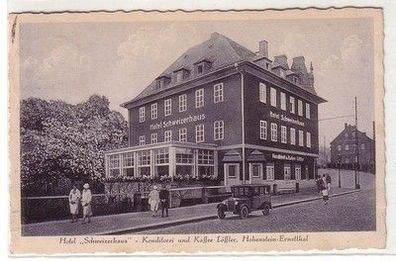 60866 Ak Hohenstein Ernstthal Hotel"Schweizerhof" Konditorei & Café 1936