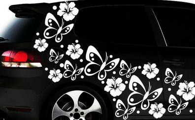 108- teiliges Auto Aufkleber Hibiskus Blumen Schmetterlinge HAWAII Wandtattoo yü