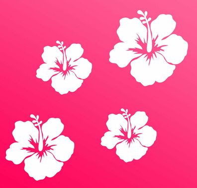 4x Auto Aufkleber Hibiskus Blumen Schmetterlinge HAWAII Wandtattoo Wandsticker -