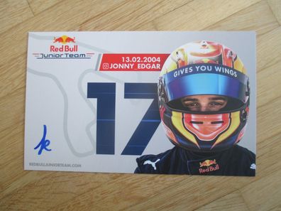 Red Bull Junior Team - Jonny Edgar - handsigniertes Autogramm!!!