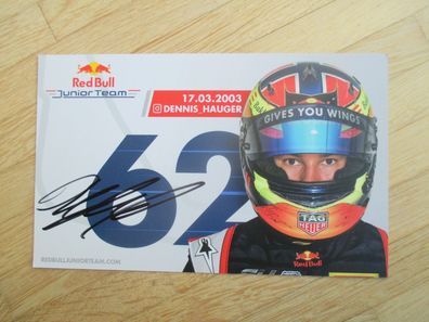 Red Bull Junior Team - Dennis Hauger - handsigniertes Autogramm!!!
