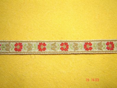 Kropfband Halsband natur gewebte Borte Blümchen f Halsweite 37-40 cm