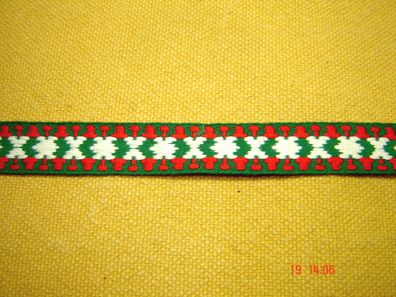 Kropfband Halsband gewebte Borte in Farben grün rot weiß für Halsweite 34-41 cm