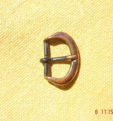 kleine Gürtelschließe 2 x 2,9 cm Metall kupferfarben schwarz antik kompakte Schließe