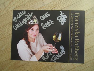 8. Zeitzer Weinprinzessin 2019-2021 Franziska Roßberg - handsigniertes Autogramm!!!