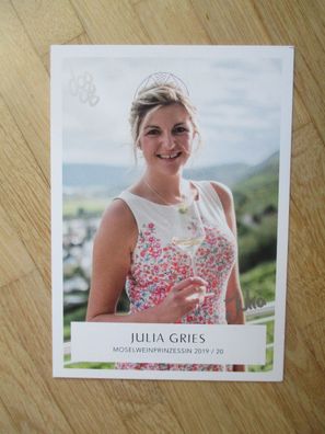 Mosel Weinprinzessin 2019/2020 Julia Gries - handsigniertes Autogramm!!!