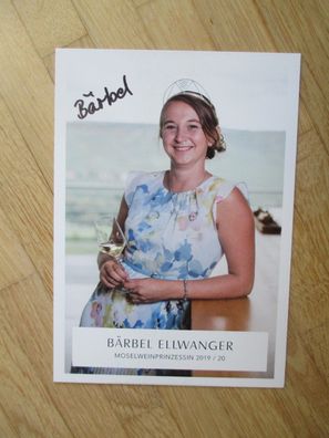 Mosel Weinprinzessin 2019/2020 Bärbel Ellwanger - handsigniertes Autogramm!!!