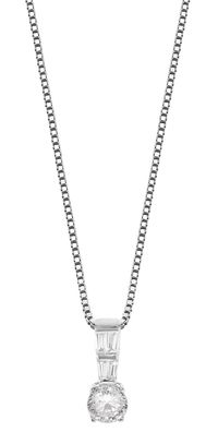 trendor Schmuck Silber Halskette mit Zirkonia-Anhänger 35910