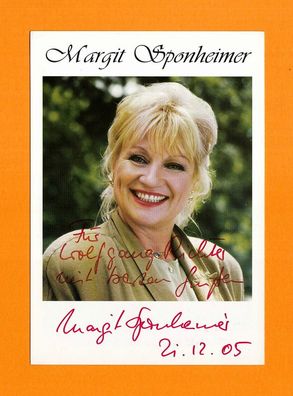 Margit Sponheimer (deutsche Sängerin und Schauspielerin ) - persönlich signiert