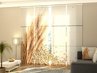 Schiebegardine "Weizen" Flächenvorhang Gardine Vorhang mit 3D Druckmotiv auf Maß