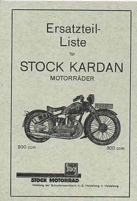 Ersatzteilliste für Stock Kardan Motorräder, Oldtimer