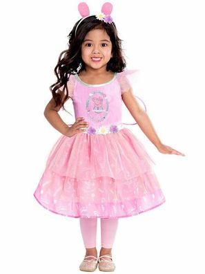 3 Tlg Peppa Pig Fairy Engel Fee Tier Kostüm 86-116 Outfit Rosa Angel Flügel