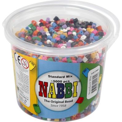 Nabbi® Bügelperlen Standard im Eimer mit ca. 5000 Stück 5 mm