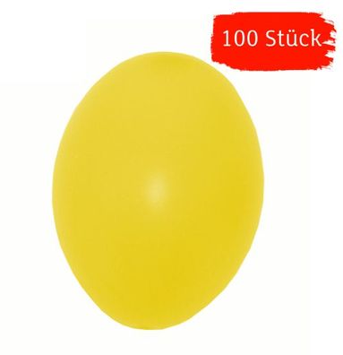 Plastik-Eier, Kunststoffeier, Ostereier, gelb 60 mm, 100 Stück