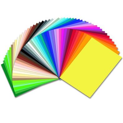 Tonzeichenpapier 50 Bogen in 50 Farben sort. 50 x 70 cm 130 g/ qm