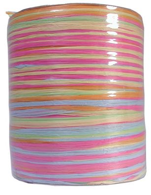 Raffia-Multi-Bast, pastell Farben, 50 m Rolle