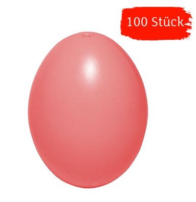 Plastik-Eier, Kunststoffeier, Ostereier, rosa 60 mm, 100 Stück