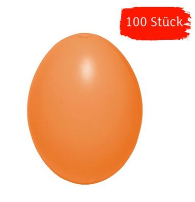 Plastik-Eier, Kunststoffeier, Ostereier, apricot 60 mm, 100 Stück