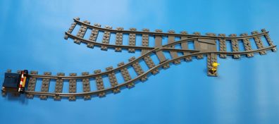 LEGO® Eisenbahn Schienen Erweiterung 1x Weiche links 3x geb.1x gerade + Prellbock