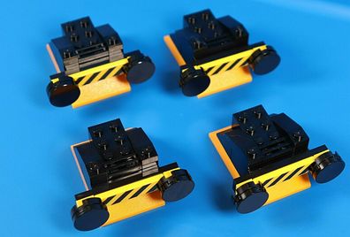 LEGO® City Eisenbahn Puffer Prellbock schwarz mit gelb schwarzen Balken 4 Stück
