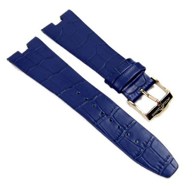 Jacques Lemans Dallas | Uhrarmband 23mm Leder blau Krokoprägung 1-1337