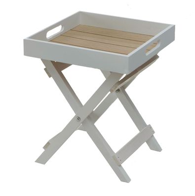 Beistelltisch 30 cm Holz - klappbar und abnehmbares Tablett - Tablett Tisch Holztisch