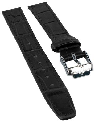 Jacques Lemans | Uhrenarmband Leder 14mm schwarz Krokoprägung 40-2