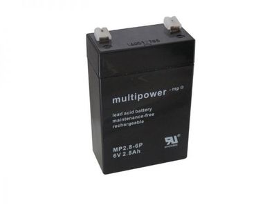 Multipower MP2.8-6 6V 2,8Ah Blei AGM Akku wiederaufladbare Batterie wartunsgfrei