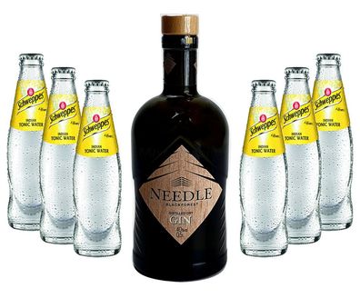 Needle Blackforest Dry Gin 0,5L (40% Vol) + 6 x Schweppes Indian Tonic Water 0,
