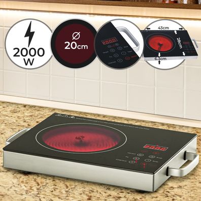 Infrarot Doppel Kochplatte 18 und 16 cm 2500 W Herdplatte Kochfeld Heizplatte