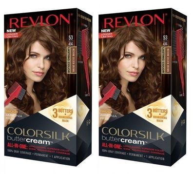 Revlon Colorsilk All In One Buttercream Mittel Goldbraun 53 Deckkraft und Pflege