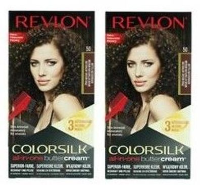Revlon Colorsilk Haarfarbe All In One Buttercream Mittel Naturbraun 50 Deckkraft