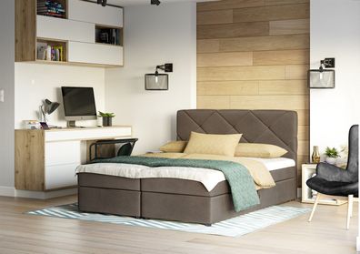 Boxspringbett Schlafzimmerbett MILTON 140x200cm Braun