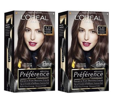 Loreal Kühles Hellbraun 5.21 Preference Intensives hoch Glanz Elixier Haarfarbe