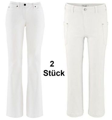 Hose Damen 2 Stück Jeans weiß Gr. 42 NEU und ungetragen. Farbe: weiß. Renommierter Ma