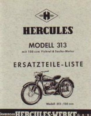 Ersatzteilliste Hercules Modell 313, Motorrad, Oldtimer