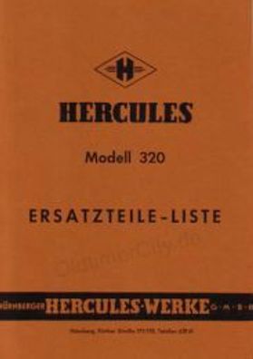 Ersatzteilliste Hercules Modell 320, Motorrad, Mopedd, Oldtimer