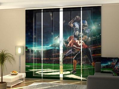 Schiebegardine "American Football" Flächenvorhang Gardine Vorhang mit 3D Druckmotiv