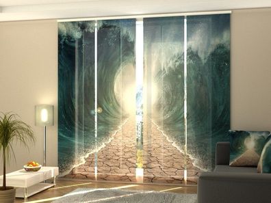 Schiebegardine "Erstaunliche Wellen" Flächenvorhang Gardine Vorhang mit 3D Druckmotiv