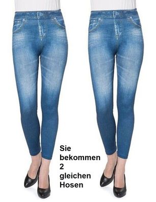 Hose Damen, 2 Stück Modische Jeans-Leggings Gr. L. Neu mit Etikett. Schön und chic!