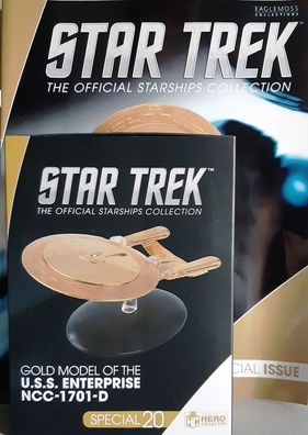 Star Trek U.S.S Enterprise NCC-1701-D Gold Model Eaglemoss englisches Magazin OPV