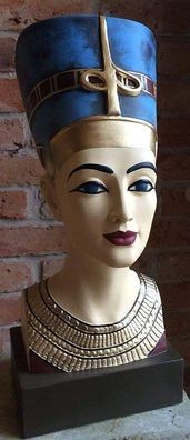 Nofretete Hand bemalt wunderschön Statue Figur Büste Deko Ägypten Mythologie Frau